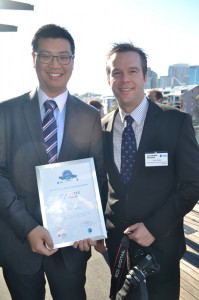 NSW Excellence in Education Award winner, Johnathan Wu and Head of Campus AFA, Nick Hakes